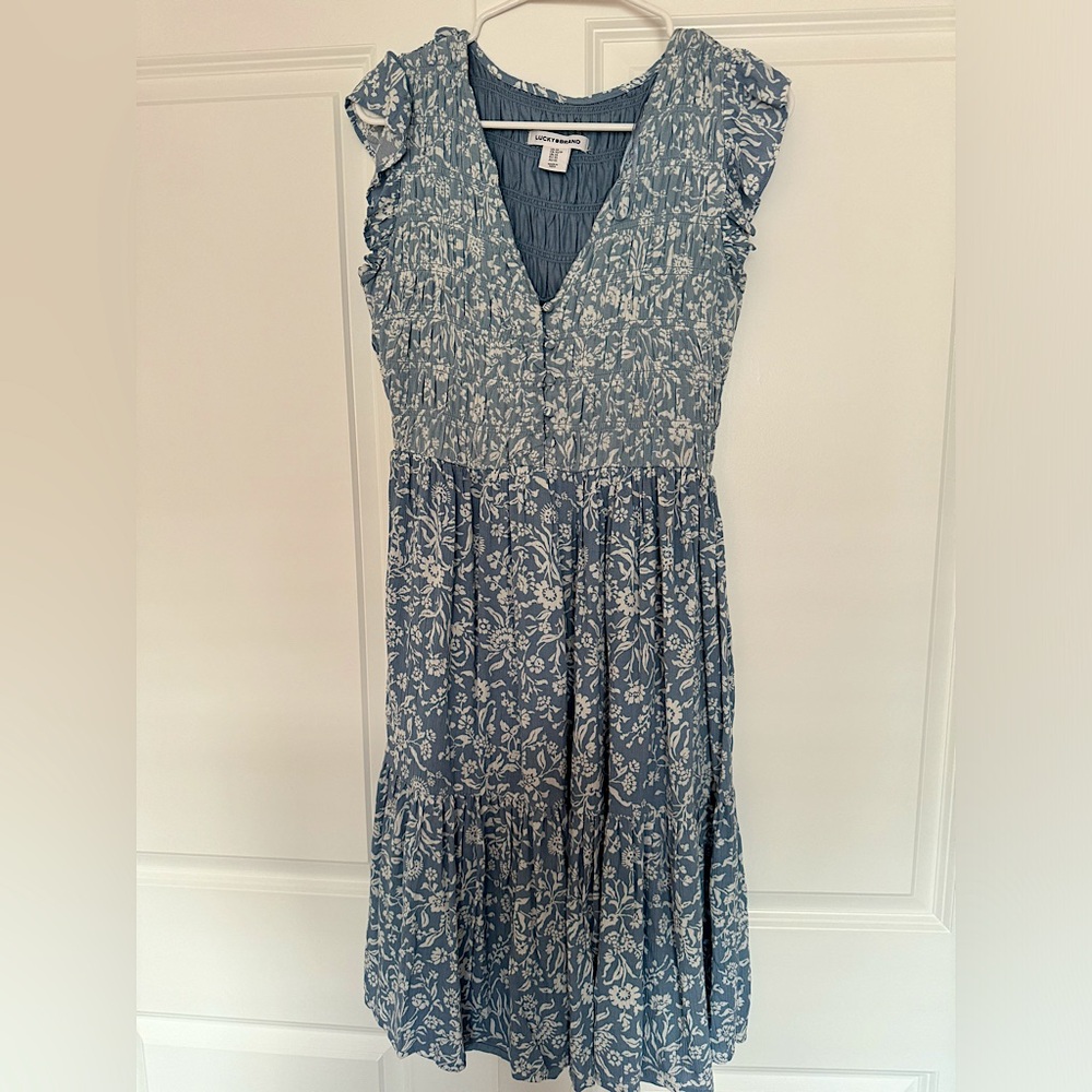 Blue floral Lucky Brand midi dress